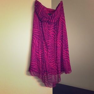 Pink and Purple Animal Silk Print Dress
